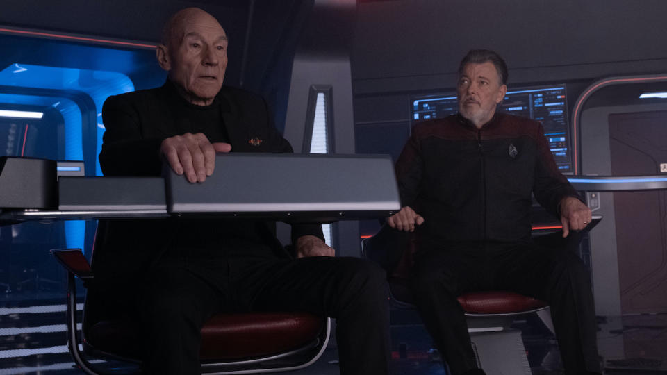 Patrick Stewart and Jonathan Frakes in Star Trek: Picard Season 3