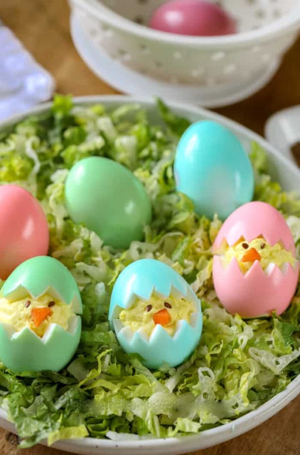 <p><strong>Get the recipe: <a href="https://www.spendwithpennies.com/baby-chick-deviled-eggs/" rel="nofollow noopener" target="_blank" data-ylk="slk:Easter Deviled Egg Chicks;elm:context_link;itc:0;sec:content-canvas" class="link ">Easter Deviled Egg Chicks</a></strong></p><p>Spend With Pennies</p>