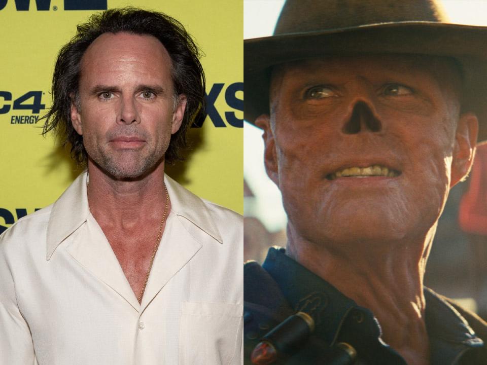 Walton Goggins at the 'The Uninvited' premiere at SXSW, and as The Ghoul in "Fallout."