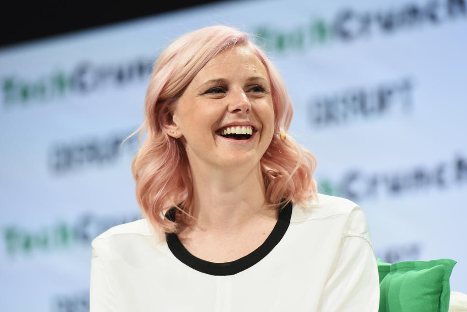 NEW YORK, NY - MAY 11:  Founder of Her Robyn Exton speaks onstage during TechCrunch Disrupt NY 2016 at Brooklyn Cruise Terminal on May 11, 2016 in New York City.  (Photo by Noam Galai/Getty Images for TechCrunch)

TechCrunch Disrupt NY 2016 - Day 3 (Noam Galai / Getty Images for TechCrunch file)