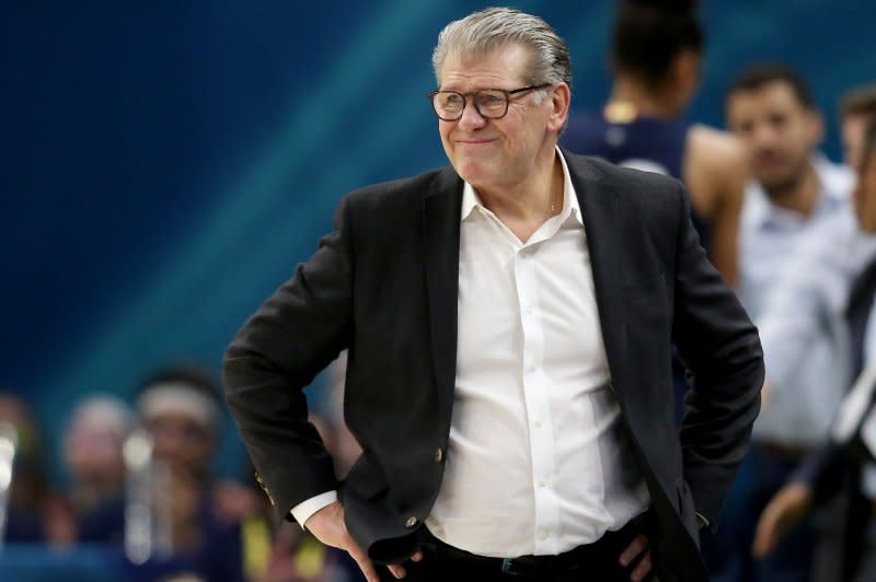 Head coach Geno Auriemma totaled 1,203 wins through his first 39 years at UConn. File Photo by Aaron Josefczyk/UPI