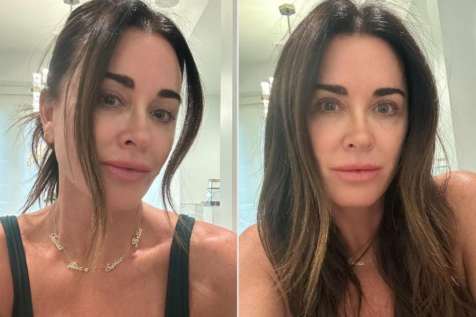 <p>Kyle Richards/Instagram</p> Kyle Richards shares makeup-free selfies on Instagram.