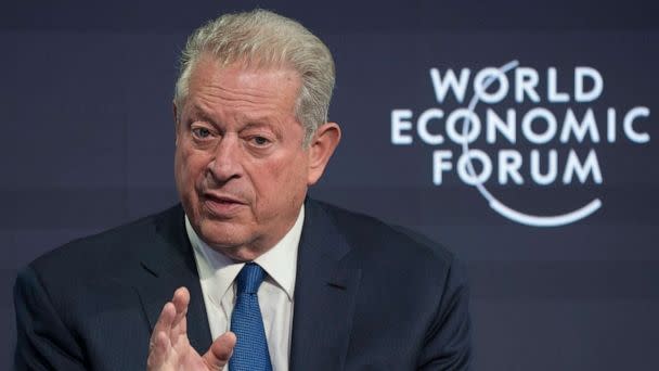 PHOTO: Al Gore speaks during a conversation at the World Economic Forum in Davos, Switzerland, May 25, 2022. (Markus Schreiber/AP, FILE)