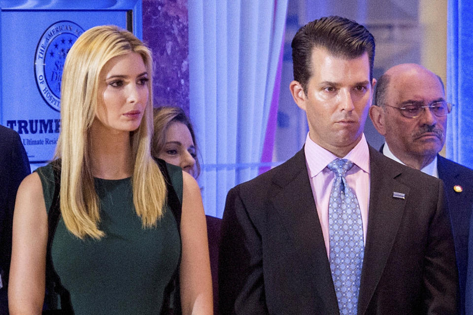 Ivanka Trump and Donald Trump Jr. at President-elect Donald Trump's press conference (Conrad Williams Jr. / Newsday via Getty Images file)