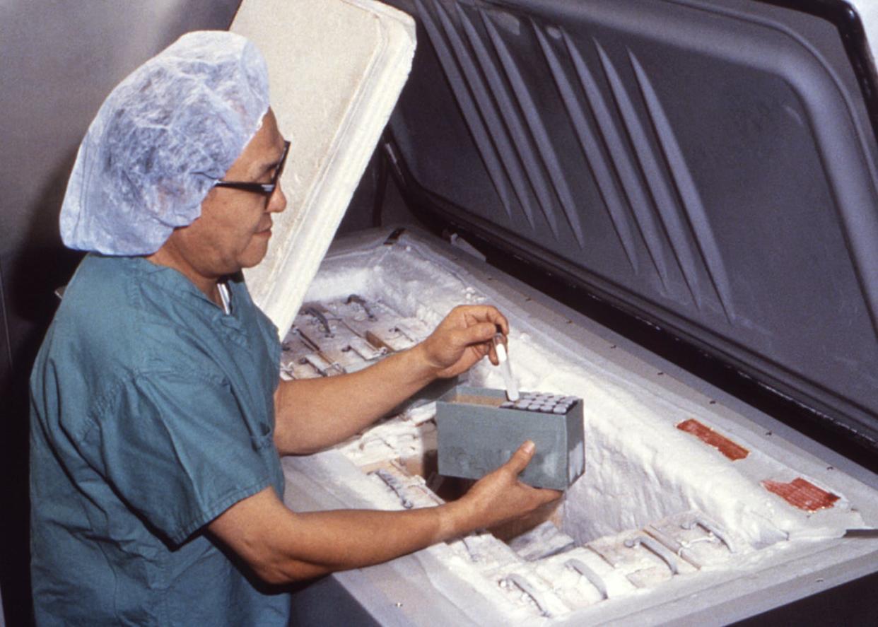 <span class="caption">Today smallpox can only be found in deep freeze inside a few highly secured laboratories, like this one at the CDC in 1980.</span> <span class="attribution"><a class="link " href="https://phil.cdc.gov/Details.aspx?pid=16089" rel="nofollow noopener" target="_blank" data-ylk="slk:CDC;elm:context_link;itc:0;sec:content-canvas">CDC</a>, <a class="link " href="http://creativecommons.org/licenses/by/4.0/" rel="nofollow noopener" target="_blank" data-ylk="slk:CC BY;elm:context_link;itc:0;sec:content-canvas">CC BY</a></span>