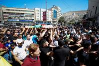 Funeral of a Palestinian who was killed during clashes with the Israeli army, in Nablus