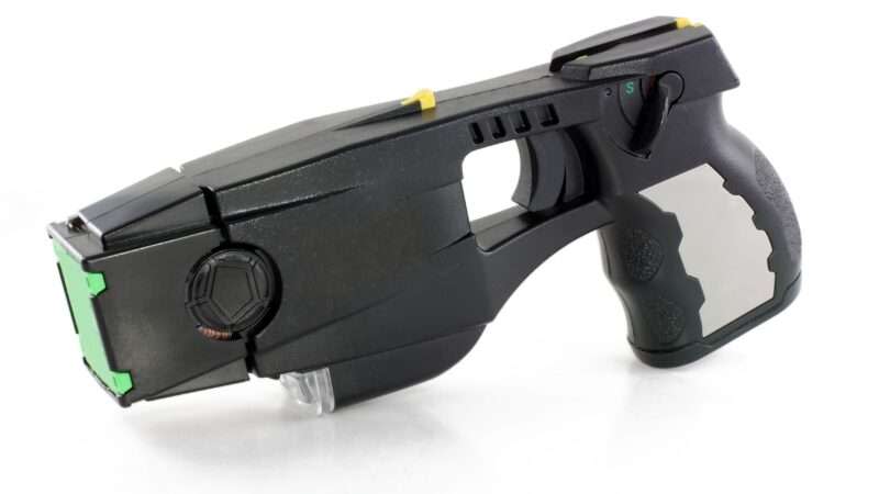 A deployable Taser with grip.