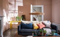<p>The paint colour that launched a thousand Instagram posts, Setting Plaster Pink from Farrow & Ball is a great starting point for dopamine dressing. It's a bold choice when used for a whole room, but soft enough to not be overpowering. We love the cheery yellow accents here too.</p><p>Pictured: <a href="https://www.farrow-ball.com/paint-colours/setting-plaster" rel="nofollow noopener" target="_blank" data-ylk="slk:Walls painted in Setting Plaster Pink at Farrow & Ball" class="link ">Walls painted in Setting Plaster Pink at Farrow & Ball </a></p>