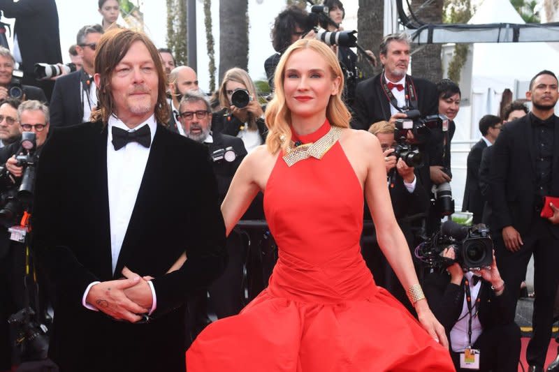 Norman Reedus (L) and Diane Kruger attend the Cannes Film Festival premiere of "The Innocent? in 2022. File Photo by Rune Hellestad/UPI