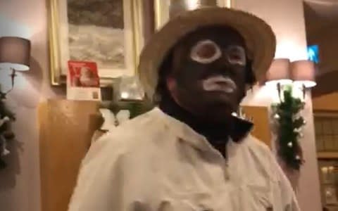 Video footage of Brian Davies dressed up during a work party