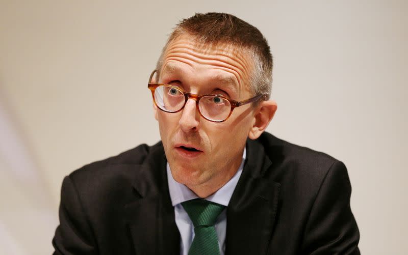 FILE PHOTO: Britain's Deputy Governor for Prudential Regulation and Chief Executive Officer of the Prudential Regulation Authority Sam Woods speaks during the Bank of England's financial stability report at the Bank of England in the City of London