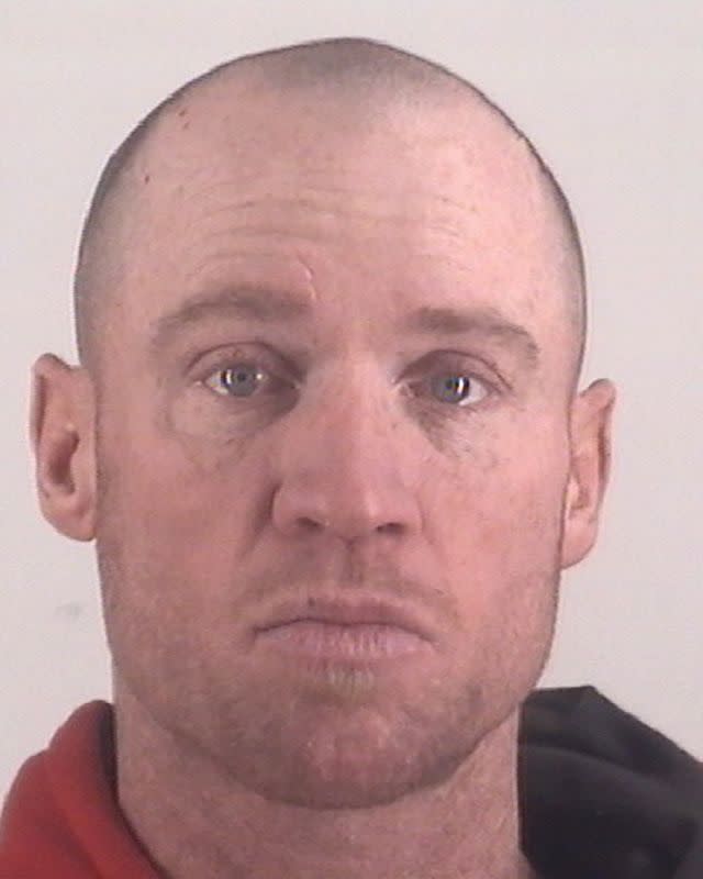 Keith Thomas Kinnunen poses for an undated police booking photo released by the Tarrant County Sheriff's Office in Fort Worth