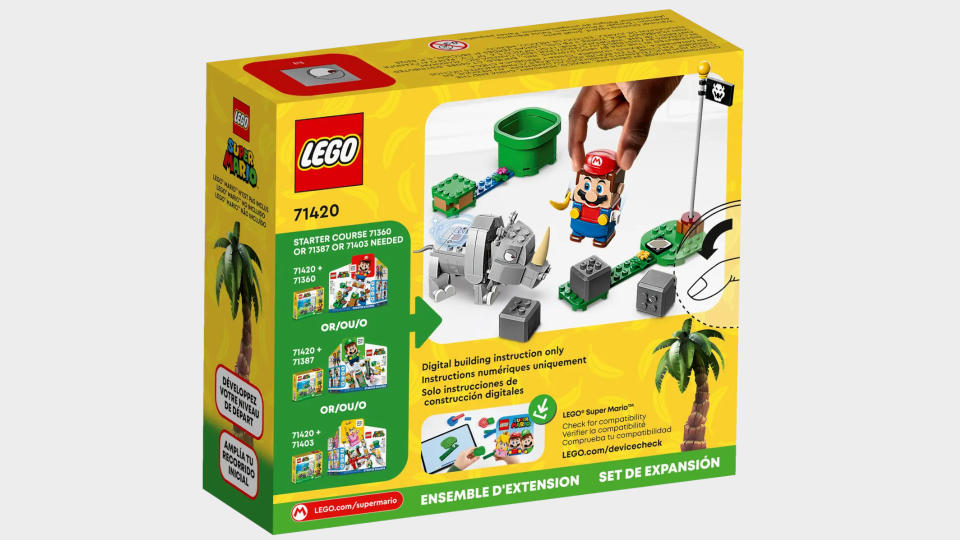 Lego Rambi the Rhino set box rear on a plain background