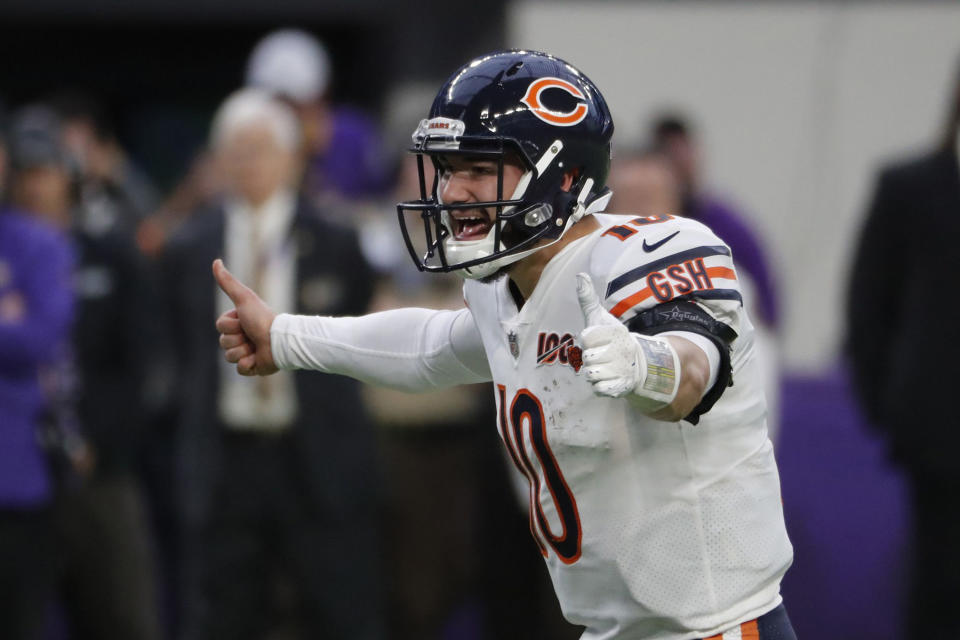 Chicago Bears quarterback Mitch Trubisky will compete with Nick Foles for the starting job. (Jose M. Osorio/Chicago Tribune/Tribune News Service via Getty Images)