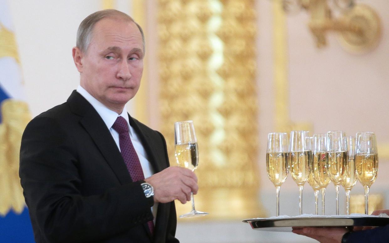 Supplies of champagne into Russia are now on ice after Vladimir Putin signed off on the new law - Mikhail Metzel/TASS via Getty Images