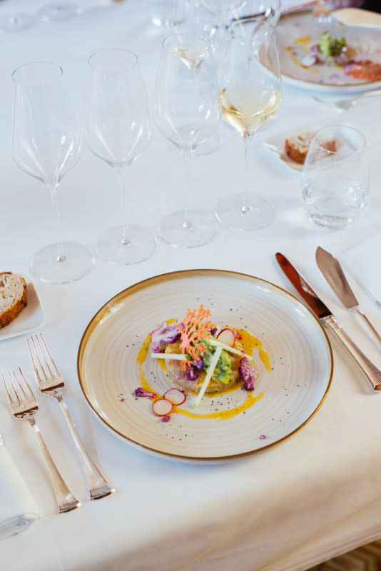 The Champagne experience, multi-course Chamapgne paired meal.<p>Courtesy of Taittinger</p>