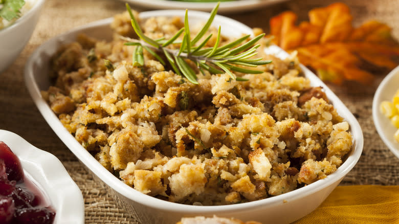 Stuffing with rosemary