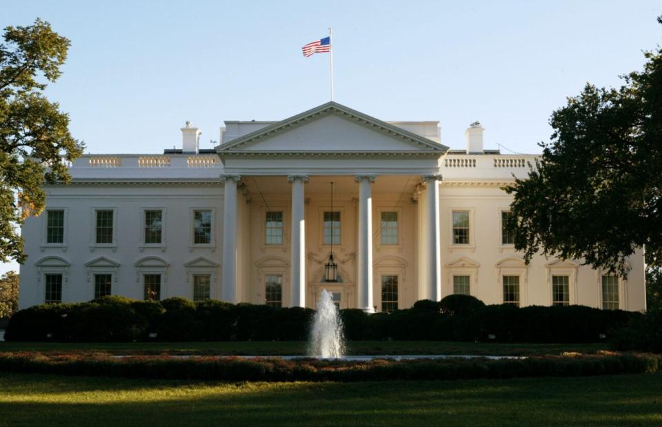 An exterior view of the White House is seen October 2, 2003 in Washington, DC. (Photo by Alex Wong/Getty Images)