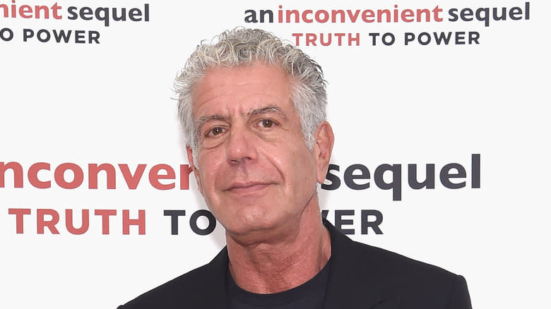 anthony bourdain smirking