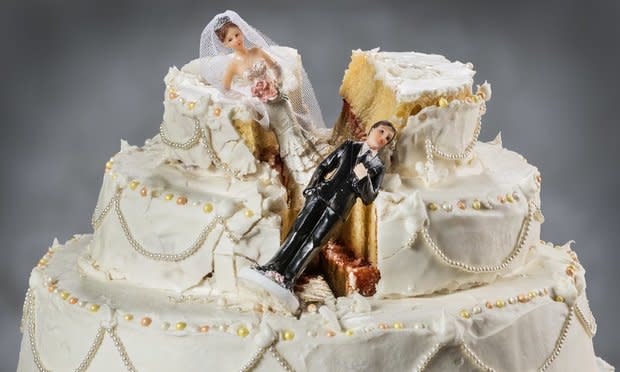 Broken wedding cake