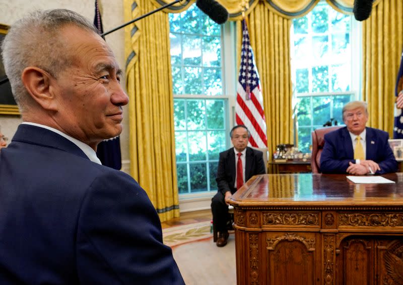 FILE PHOTO: U.S. President Trump meets with China's Vice Premier Liu at the White House in Washington