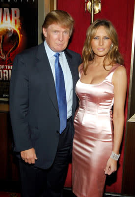 Donald Trump and Melania Trump at the New York premiere of Paramount Pictures' War of the Worlds