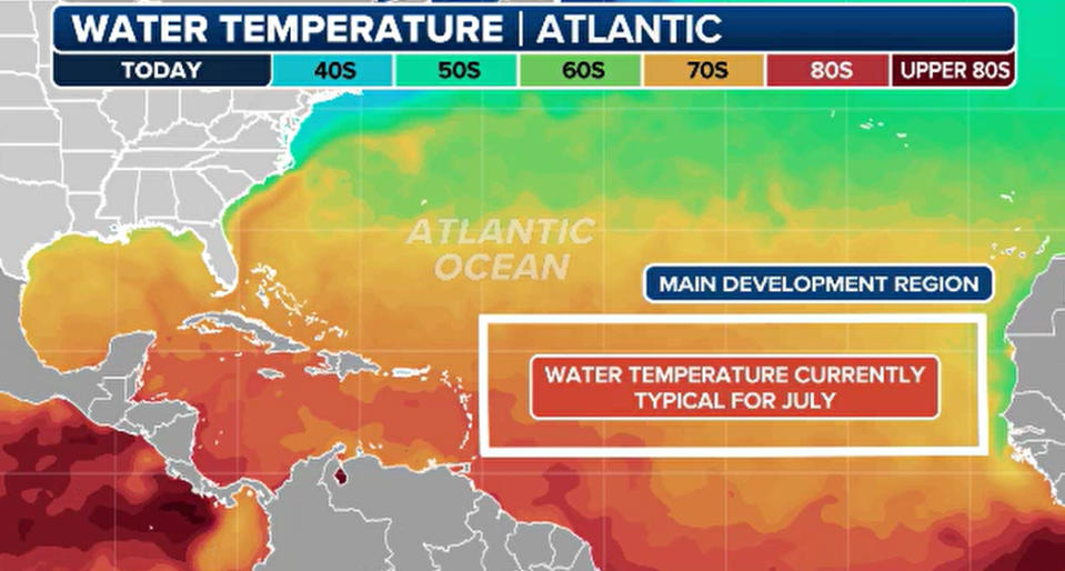 Water temperatures are running warmer than average across the Atlantic Basin.