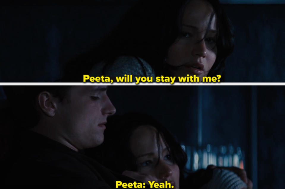 "Peeta, will you stay with me?"