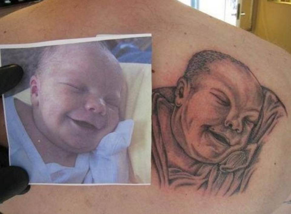 At least this baby will know what it looks like when it’s an elderly Buddhist monk.