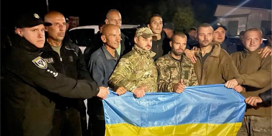 Released Ukrainian captives in Chernihiv Oblast