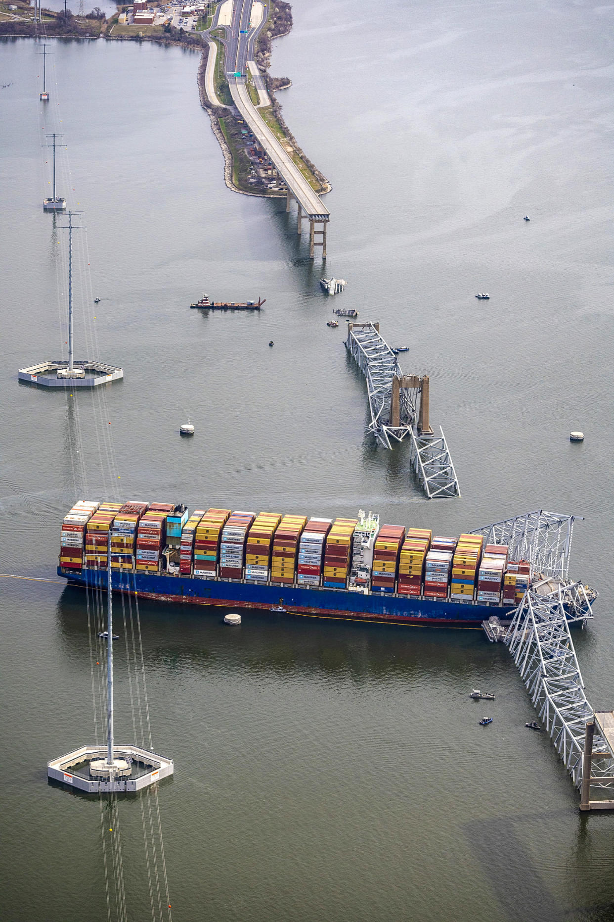 Image: Baltimore's Francis Scott Key Bridge Collapses After Being Struck By Cargo Ship (Tasos Katopodis / Getty Images)