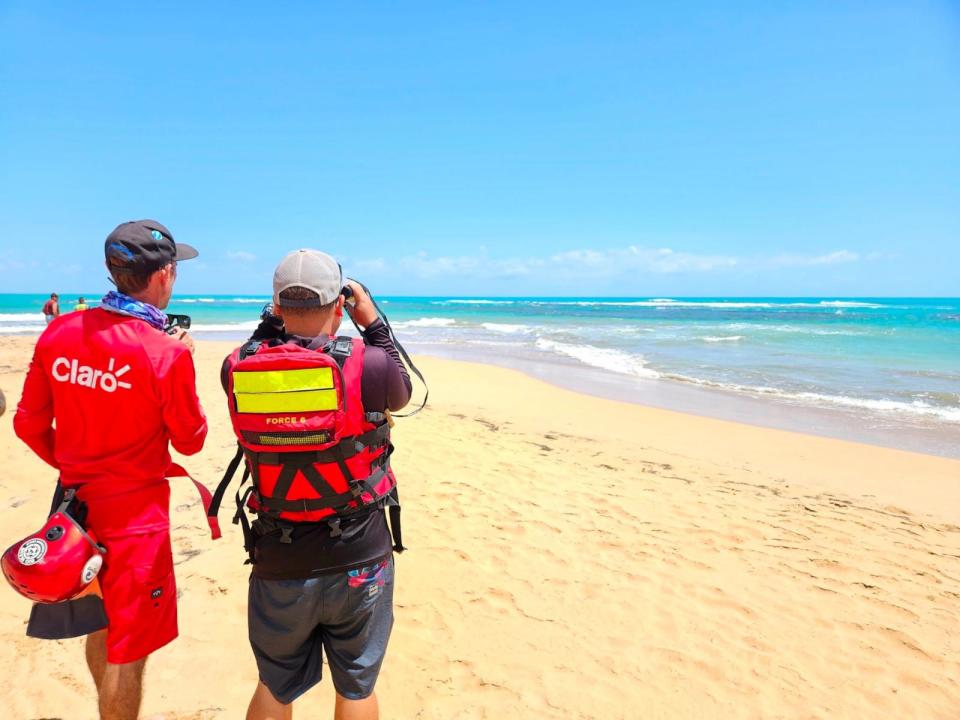 PHOTO: Authorities search for a U.S. Marine who went missing after going into the water off the area of La Pared in Luquillo, Puerto Rico, March 28, 2024. (Puerto Rico Emergency Management Bureau)