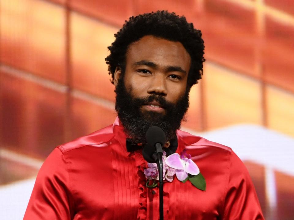 Donald Glover speaking onstage at the British Academy Britannia Awards in 2019 (Getty Images for BAFTA LA)