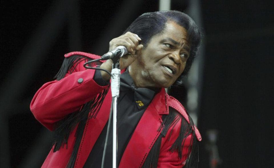 James Brown at the Glastonbury Festival 2004 at Worthy Farm, Pilton on June 27, 2004 in Somerset, England. (Photo by Matt Cardy/Getty Images)