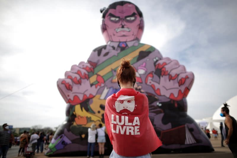 Protest against Brazil's President Bolsonaro in Brasilia