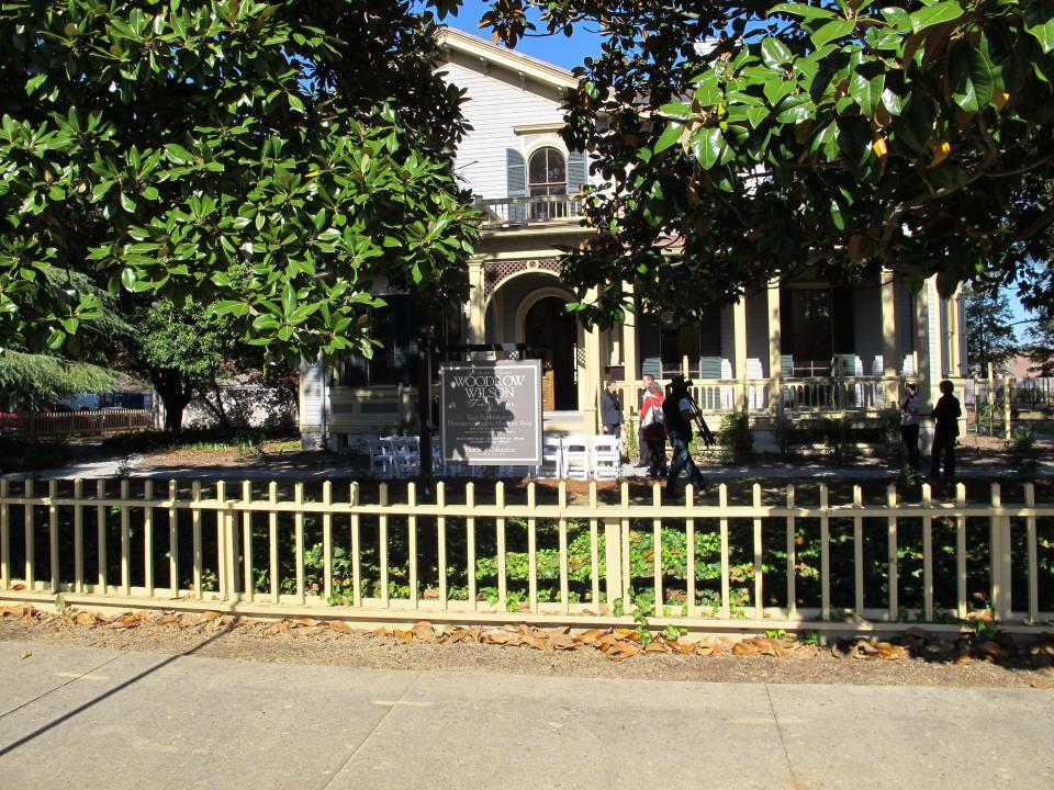 Officials with Historic Columbia announced Monday, Nov. 11, 2013 that renovations are nearly finished on the boyhood home of President Woodrow Wilson, in Columbia, S.C. The home has been closed since 2005, and $3.6 million has been spent to repair the foundation, roof and restore the interior so it resembles the house the Wilson family lived in from 1872 to 1874. (AP Photo/Jeffrey Collins)