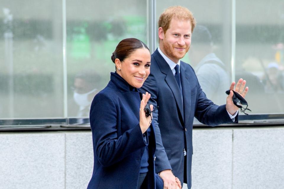 Meghan Markle and Prince Harry visit One World Observatory on September 23 in New York City (Getty Images)