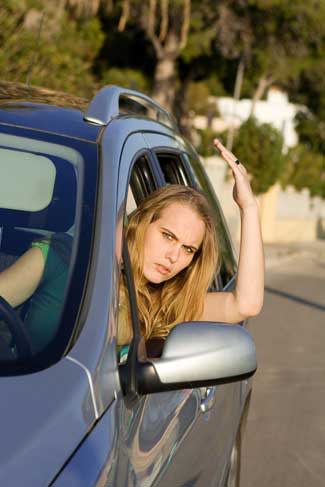 Woman with Road Rage