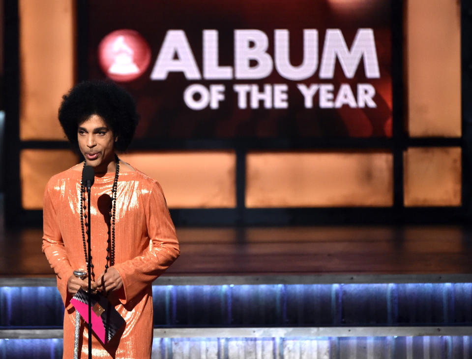 Prince onstage during the 57th Annual Grammy Awards on Feb. 8, 2015, in Los Angeles. (Photo: Getty Images)