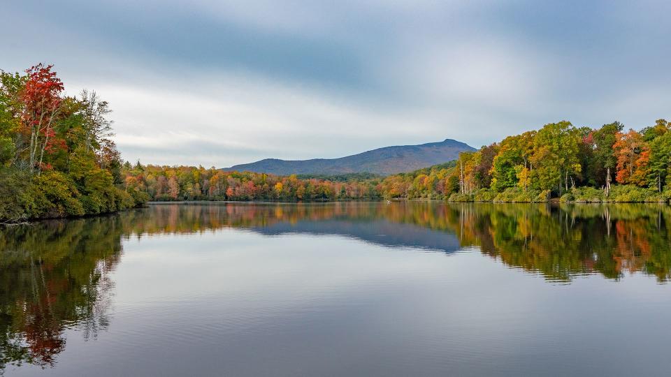 Oct. 15, 2023: The drive along the Blue Ridge Parkway between Linville and Blowing Rock remains one of the best routes to see autumnal tones. This view offers the additional treat of fall color reflecting off of Price Lake. Grandfather Mountain is also mirrored in the water, as seen in this photo taken last week.