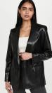 <p>Want to elevate your look? A leather blazer is a must-have, and we like this sexy <span>Alice + Olivia Denny Vegan Leather Blazer</span> ($465).</p>