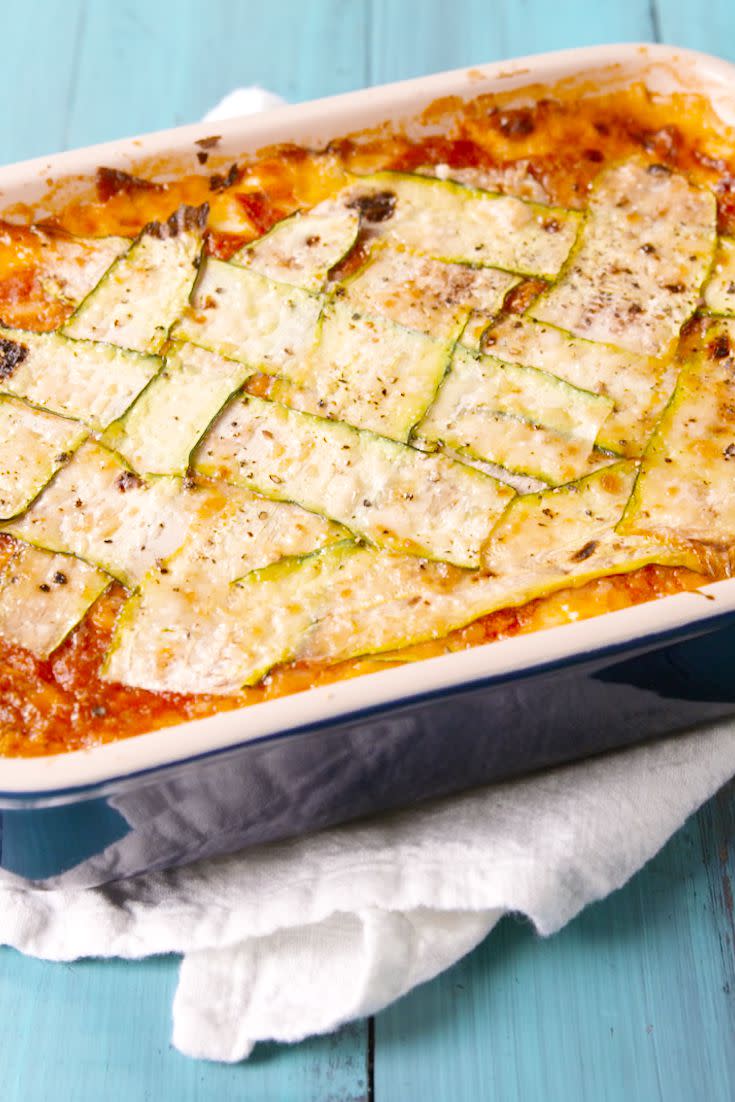 <p>This dish is worth it for the pretty lattice top alone.</p><p>Get the recipe from <a rel="nofollow noopener" href="https://www.delish.com/cooking/recipe-ideas/recipes/a48657/zucchini-lattice-lasagna-recipe/" target="_blank" data-ylk="slk:Delish;elm:context_link;itc:0;sec:content-canvas" class="link ">Delish</a>.</p>