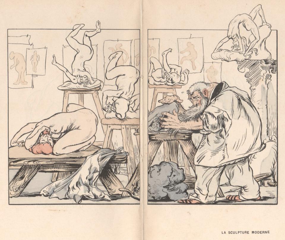 Louis Morin’s 1900 caricature of Rodin at work, La Sculpture Moderne - Natasha Ruiz-Gomez