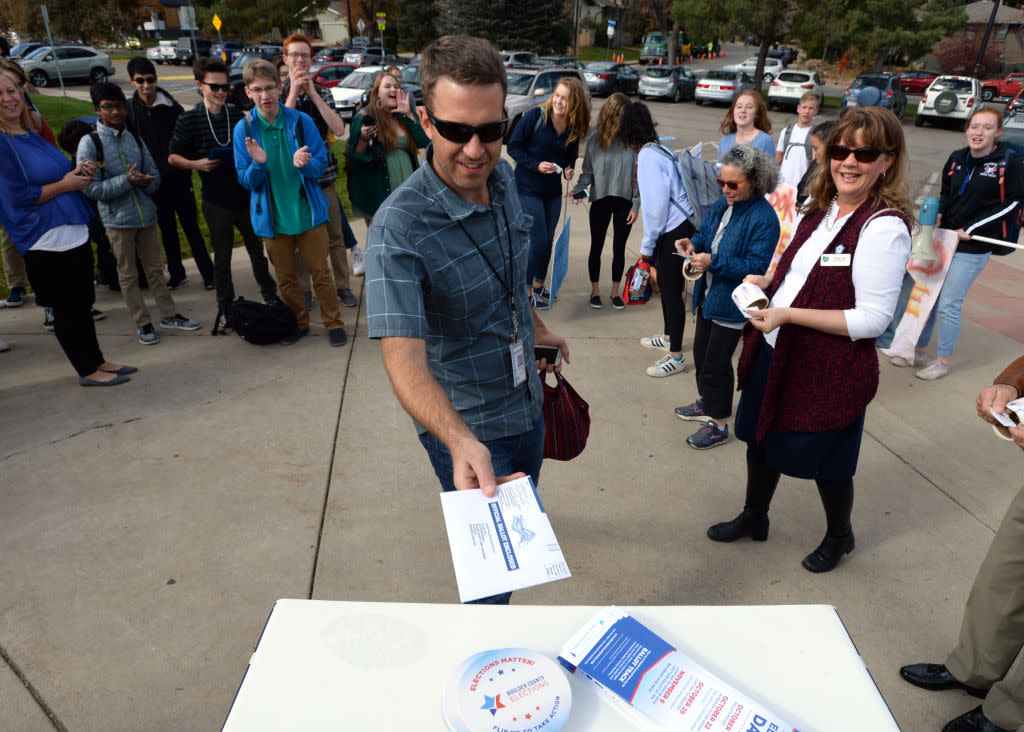 First Time High School Voters Drop Off Ballots in Boulder Colorado