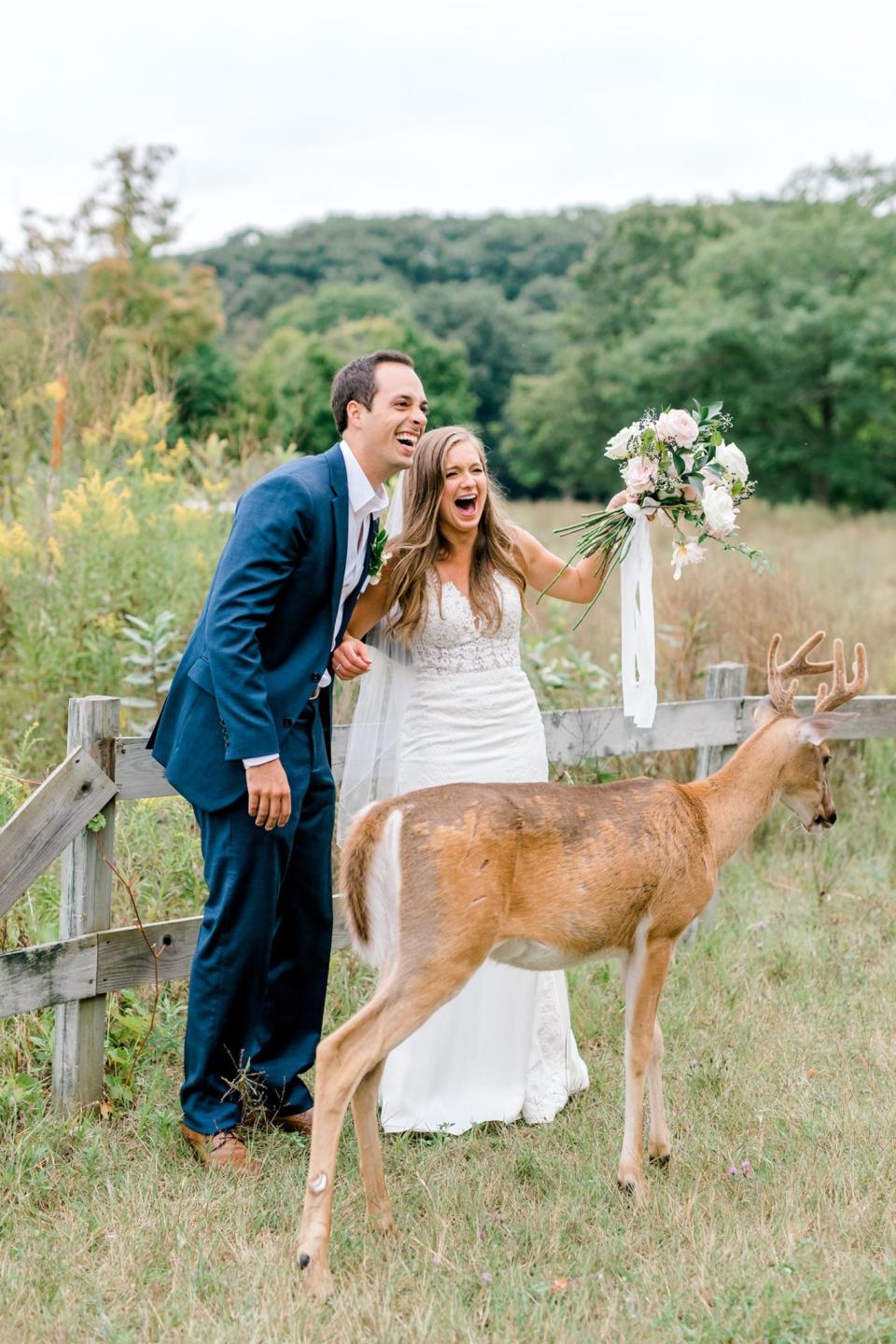 Luke and Morgan Mackley on their wedding day. (Photo: Laurenda Marie Photography)