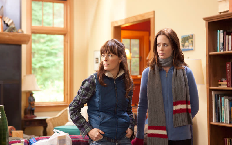 This film image released by IFC Films shows Rosemarie DeWitt, left, and Emily Blunt in a scene from "Your Sister's Sister." (AP Photo/IFC Films, Tadd Sackville-West)