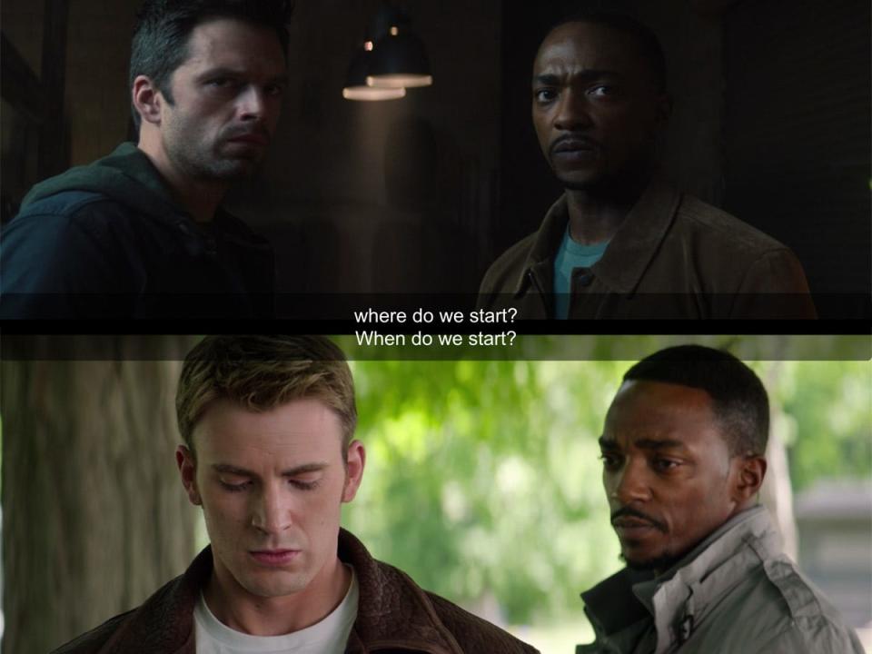 the falcon and the winter soldier 103 detail sam captain america the winter soldier callback