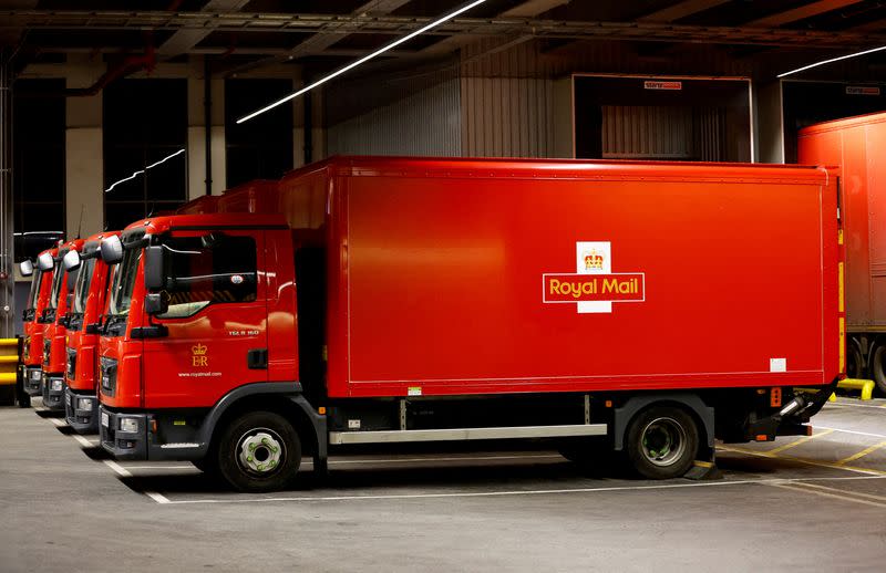 FILE PHOTO: A Royal Mail sign is pictured on a delivery lorry at the Mount Pleasant mail centre in London