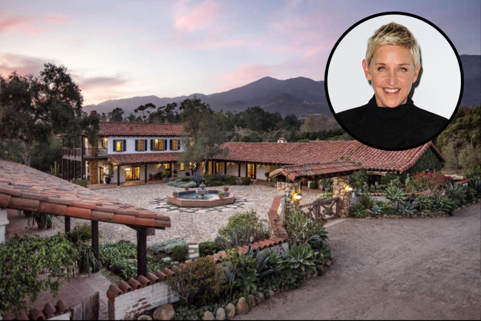 The Montecito, Calif., estate that Ellen DeGeneres reportedly purchased. (Photo: Getty Images; Trulia)