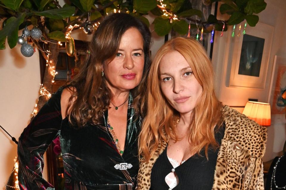 Jade Jagger Jewellery Christmas Drinks: Jade Jagger and Josephine de la Baume (Dave Benett)